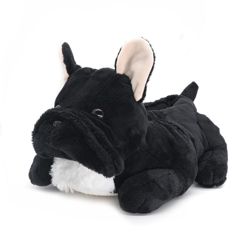 Bulldog Slippers Plush Novelty Size: 6-9 UK Furry Winter Design