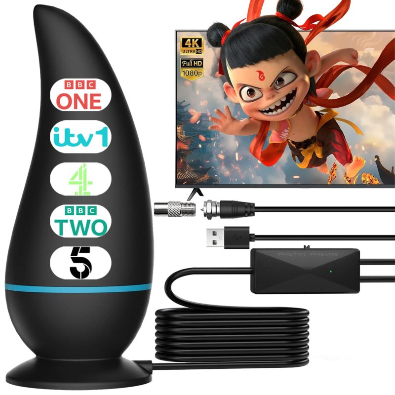 Yslyuiu Indoor TV Aerial Freeview HD Antenna for Smart TV Signal Booster - Image 1