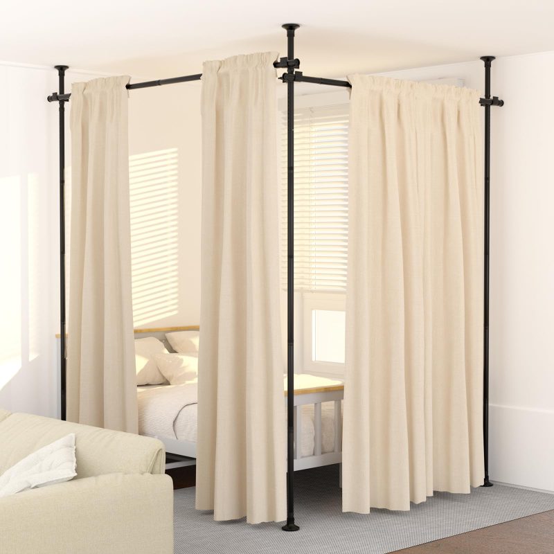 KELIXU Room Divider Curtain Rod No Drilling Tension Rods for Separation 28-144 i - Image 1