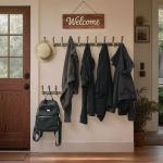 813V8Mnk4-L HONSKY Wall Mounted Coat Rack 94cm Heavy Duty Metal Hook Rail Hat & Coat Hooks Black - Image 2