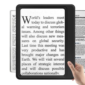 ‎NZQXJXZ Full Page Magnifying Glass 5X Large Reading Magnifier for Seniors - Image 1