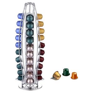 Nespresso Pod Holder Carousel 40 Capsules Rotating Coffee Capsule Stand Nespress