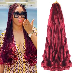 French Curly Braiding Hair 8 Pack 22 Crochet Deep Wave Pre Stretched