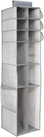 mDesign Large Hanging Fabric Wardrobe with Shelves Grey - Image 2