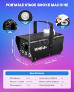 MOSFiATA 500W Fog Machine Smoke Machine Wireless Remote LED Lights DJ Disco Party - Image 4