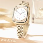 wipalor Apple Watch Strap Case 40/41/44/45mm Steel Ladies Band Screen Protector - Image 4