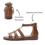 Ophestin Womens Roman Gladiator Sandals Flat Strappy Summer Shoes UK Size 9 - Image 2