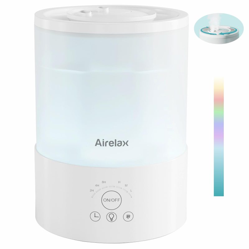 Airelax Humidifier for Bedroom 2.5L Air Humidifiers 360° Dual