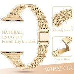 wipalor Apple Watch Strap Case 40/41/44/45mm Steel Ladies Band Screen Protector - Image 2