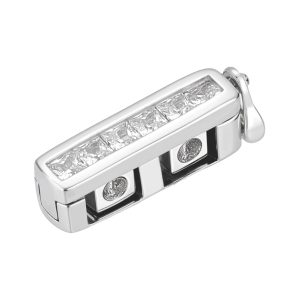 BENECREAT 925 Sterling Silver Necklace Shortener Clasp Cubic Zirconia Enhancer B