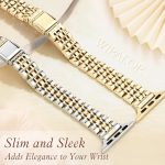 wipalor Apple Watch Strap Case 40/41/44/45mm Steel Ladies Band Screen Protector - Image 3