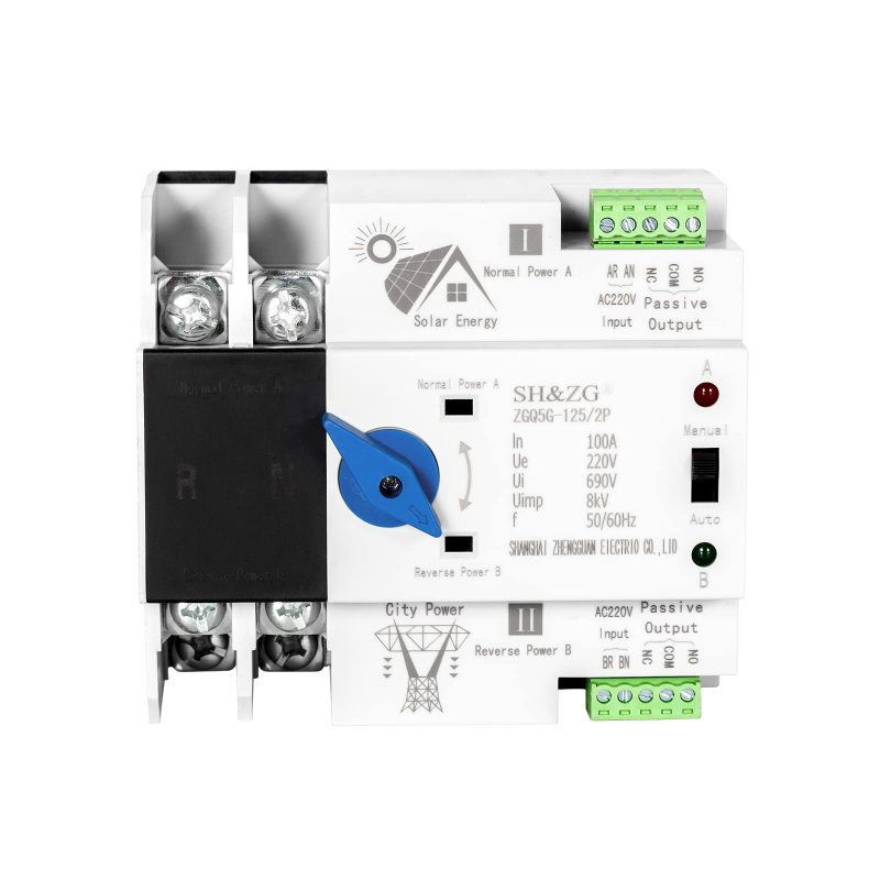 610JJWbGFL DEWIN Automatic Transfer Switch 2P 100A 230V AC Dual Power Fast Switching