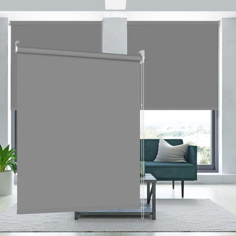 61R8eAfzVKL Kokorona Grey Thermal Blackout Roller Blind 71cm x 183cm 100%