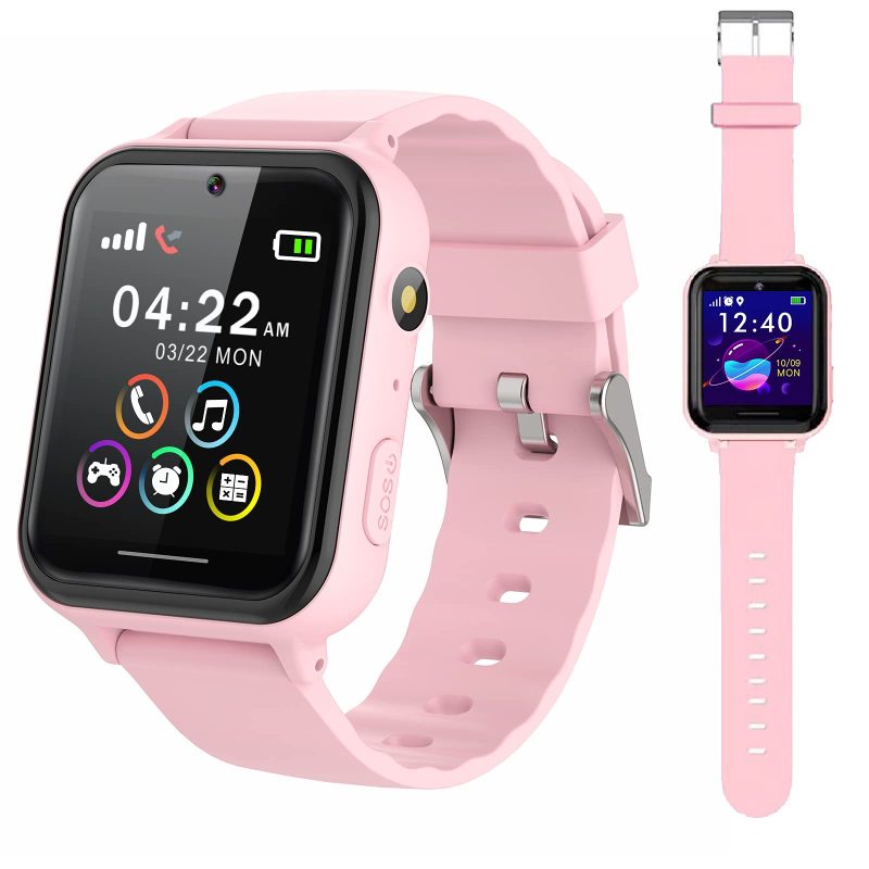 61YVbL-rNUL PTHTECHUS Kids Smart Watch Phone 2 Way Call SOS Games Camera MP3 Touch - Image 1