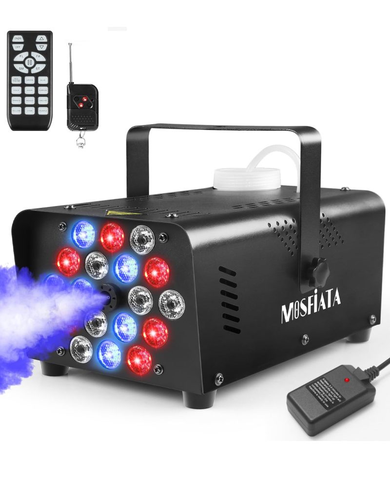 61h7OlLiq2L MOSFiATA 600W Fog Machine with 18 RGB LED Lights Effect Smoke 2300CFM