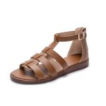 Ophestin Womens Roman Gladiator Sandals Flat Strappy Summer Shoes UK Size 9 - Image 1