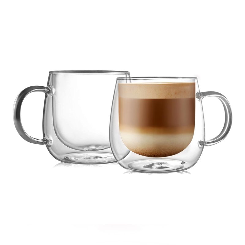 61wW2afB48L Double Walled Glass Coffee Mugs Set of 2 480ml Insulated Latte Cappuccino