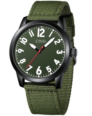 CIVO Mens Watch Easy Read Big Numbers Quartz Waterproof Nylon Strap
