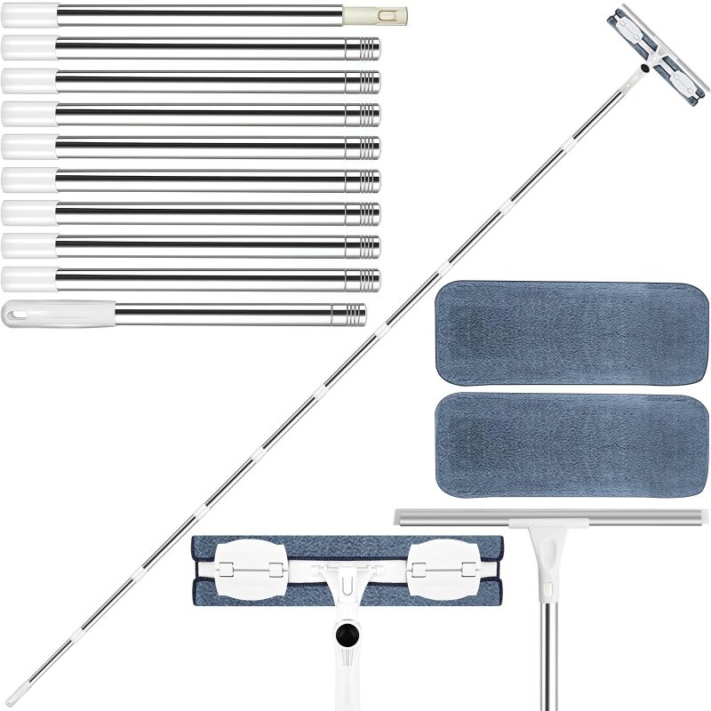 719PrGaqriL Extendable Window Cleaning Pole 12.7ft Squeegee Mop Adjustable