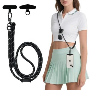 Crossbody Phone Lanyard Strap Anti Drop Adjustable With Metal Tether