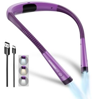 Affordable Quality Products 11 Glocusent LED Neck Reading Light Rechargeable 3 Colour 6 Brightness 80hr Glocuse