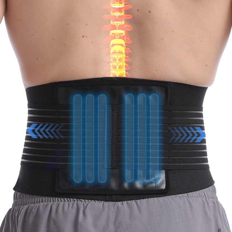 Paskyee Lower Back Support Belt with 6 Stays L(Fits waist 34-39) - Image 1