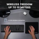 Perixx PERIDUO-703B Wireless Keyboard Mouse Set UK QWERTY Full Size Number Pad - Image 2