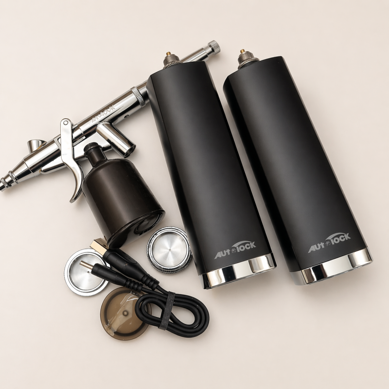 Autolock Airbrush Set 32PSI Compressor Dual Action Fast Charging (Used)