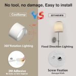 Coollamp LED Wall Light Rechargeable Battery Operated Reading Lamp Touch Control - Image 3
