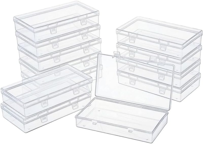 5124Kv7V7KL._AC_SL1000_ LJY 12 Pack Plastic Storage Boxes with Lids - Image 1