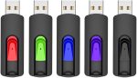 Vansuny 5 Pack 64GB USB Flash Drive Memory Stick Retractable Thumb Pen Drive Colours - Image 1