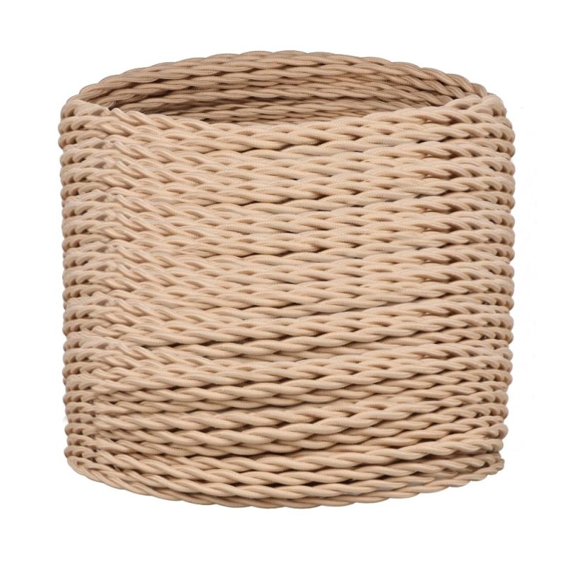 61FS3MfpALL Vintage Braided Lamp Cable 10m 18AWG 3 Core Cloth Covered Wire Beige