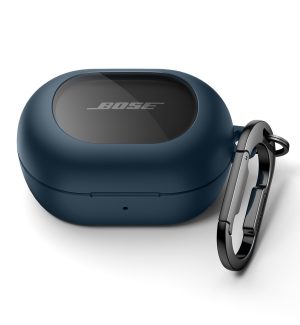 SURITCH Bose QuietComfort Earbuds 2024 Case Cover Magnetic Lock Carabiner Navy S