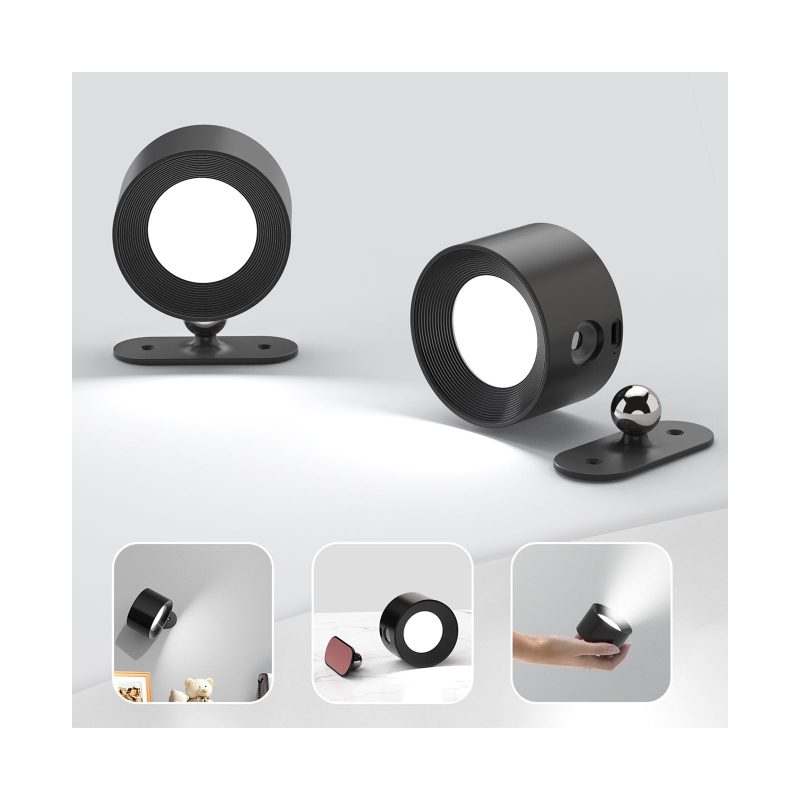 2 Pack Rechargeable Wall Lights Battery Operated LED Reading Lamps 360° Touch