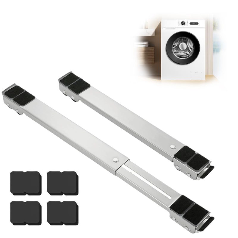 61vDvcRBUFL Adjustable Washing Machine Dolly Appliance Roller Stand 24 Wheels Fridge Brakes