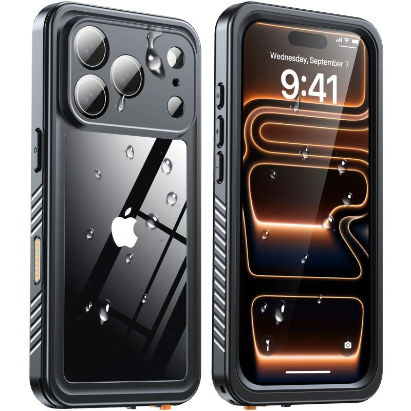 ANTSHARE iPhone 17 Pro Waterproof Case IP68 Screen Camera Protector Black ANTSHA