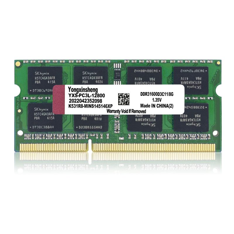 8GB DDR3 DDR3L Laptop RAM 1600MHz PC3L 12800 SODIMM 204 Pin CL11 1.35V