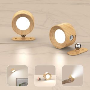 2 Pack LED Wall Lights Rechargeable Battery Operated Touch Control Sconces