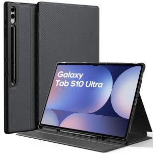 Samsung Galaxy Tab S10 Ultra S9 Ultra 14.6 Case Pen Holder Folio Stand Black Sam