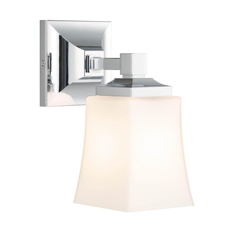 51mpS1XDcOL XiNBEi Glass Wall Light Chrome E27 Bathroom Sconce Lamp Bedroom Kitchen Hallway