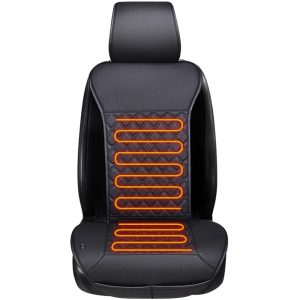 Car Seat Cushion Full Back Support Universal Front Seat Cover Black LUSRAIT Car