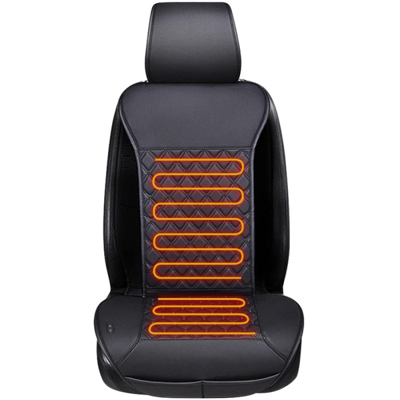 51ph5jiOsNL Car Seat Cushion Full Back Support Universal Front Seat Cover Black LUSRAIT Car