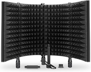 Aokeo AO-504 Foldable Mic Isolation Shield Reflection Filter Blue Yeti Condenser