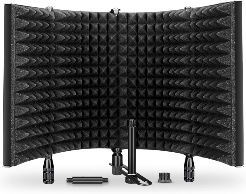 6a180bc099c1cc1d33d0e65a9754cbd6c1c0c586df2a841e099c8.jpg Aokeo AO-504 Foldable Mic Isolation Shield Reflection Filter Blue Yeti Condenser