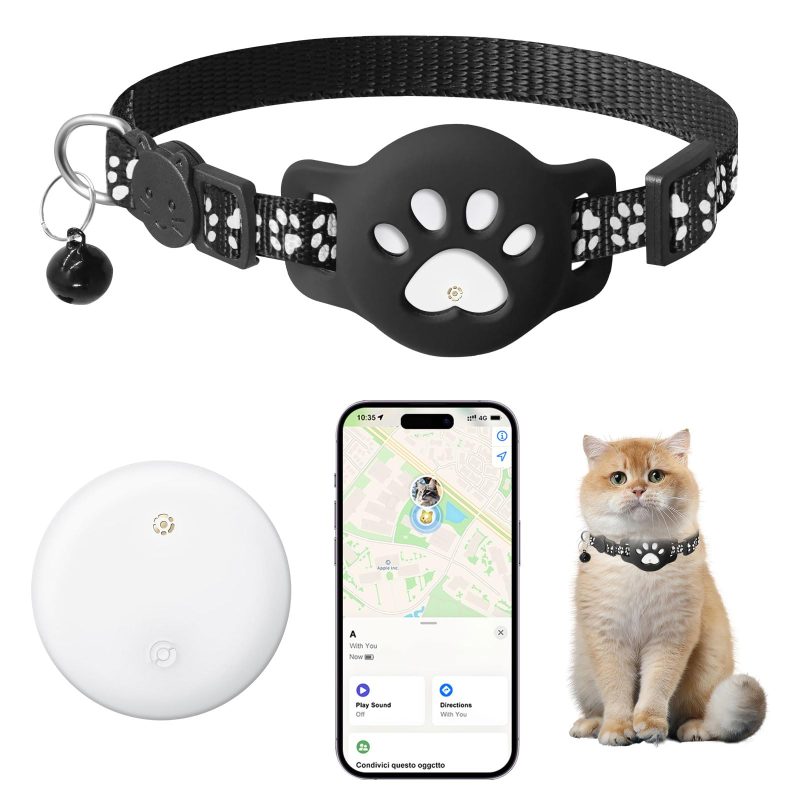 713h6boALyL Cat Tracker Collar For Apple Find My iOS No Monthly Fee White LIDOUYA