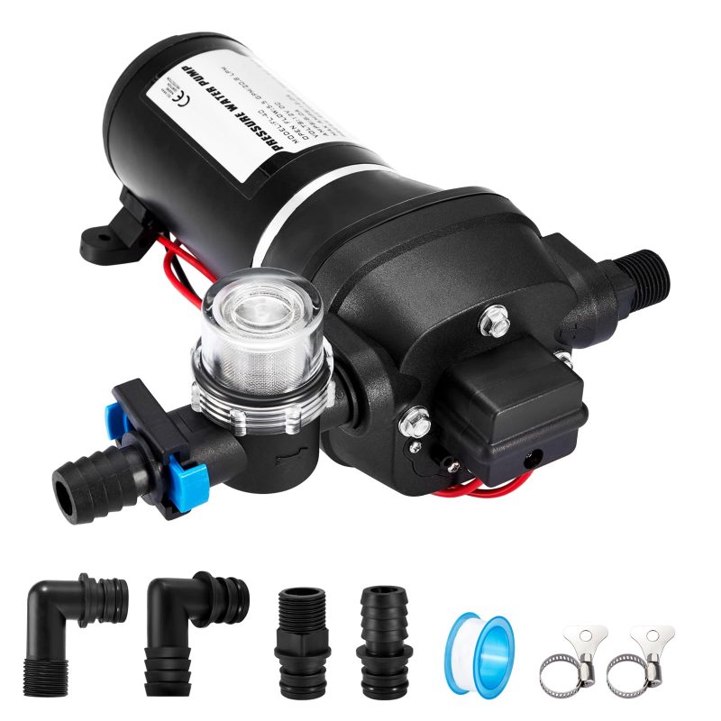 71FWHzPzkJL Pindex 12V Diaphragm Water Pump 40PSI 20.8L/min Caravan Boat Motorhome