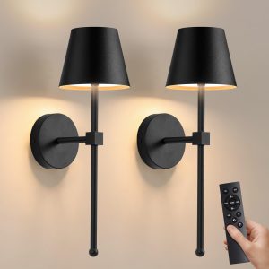 2x NEWSEE Battery Wall Lights 5200mAh Rechargeable Wireless Dimmable Remote NEWS