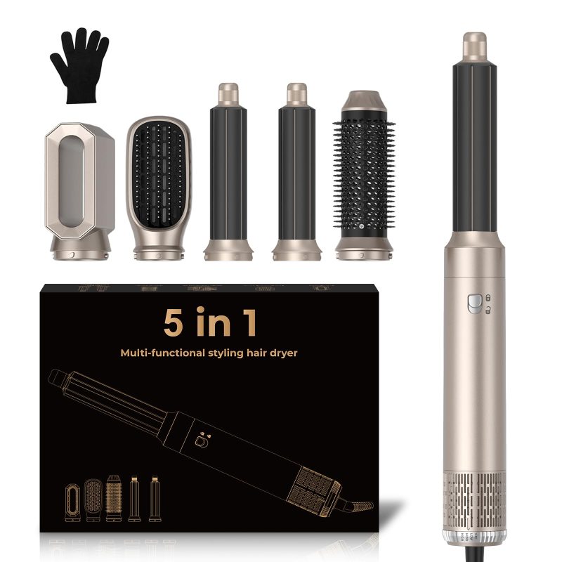 71MbxI0pmL MogaWave 5 in 1 Air Styler 1000W Hair Dryer Brush 30mm Curler Noise (New other)