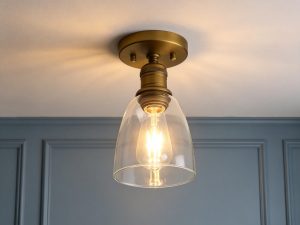 Yosoan Industrial Glass Pendant Light E27 Clear Shade Kitchen Island Brushed Yos
