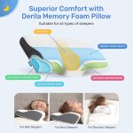 Derila Memory Foam Pillow Ergonomic Cervical Neck Support Side Sleeper - Image 3
